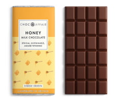 a bar of honey, milk chocolate