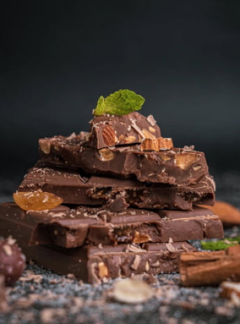 hezelnut chocolate on the table put stacked